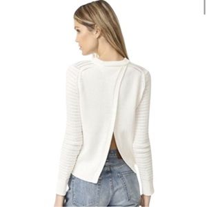Rag & Bone Jeans Women's White Elsie Crewneck Split Back Sweater Size M